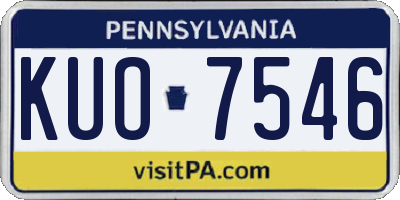 PA license plate KUO7546