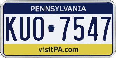 PA license plate KUO7547