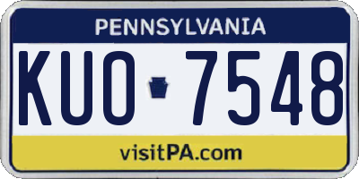 PA license plate KUO7548