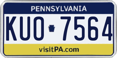 PA license plate KUO7564