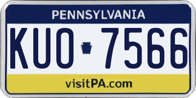 PA license plate KUO7566