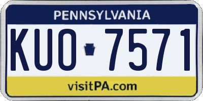 PA license plate KUO7571