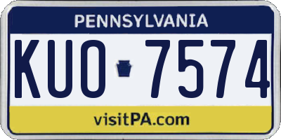 PA license plate KUO7574