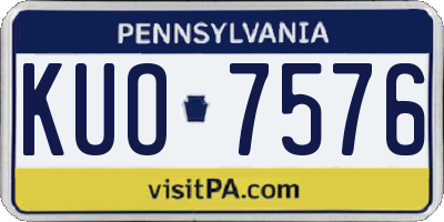 PA license plate KUO7576