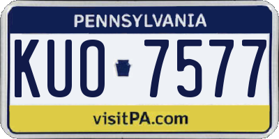 PA license plate KUO7577