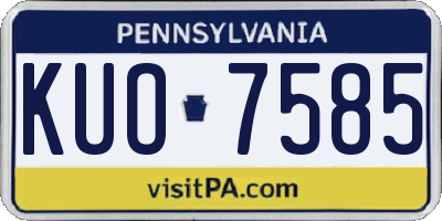 PA license plate KUO7585