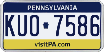 PA license plate KUO7586