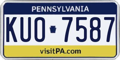 PA license plate KUO7587