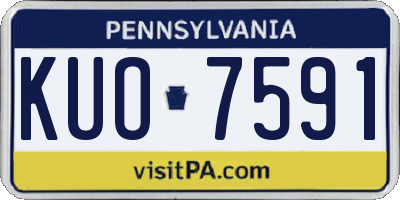 PA license plate KUO7591
