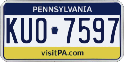 PA license plate KUO7597