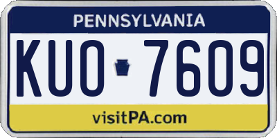 PA license plate KUO7609