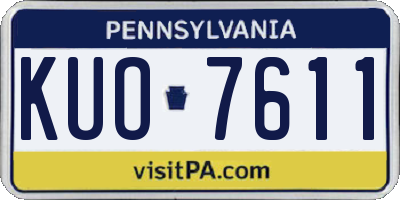 PA license plate KUO7611