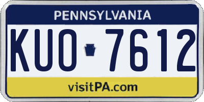PA license plate KUO7612