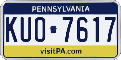 PA license plate KUO7617