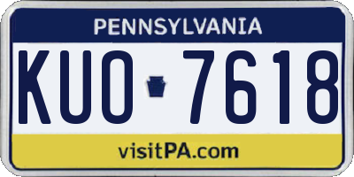 PA license plate KUO7618