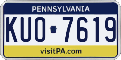 PA license plate KUO7619