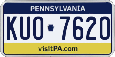 PA license plate KUO7620
