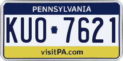 PA license plate KUO7621