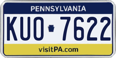 PA license plate KUO7622