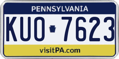 PA license plate KUO7623