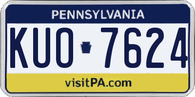 PA license plate KUO7624