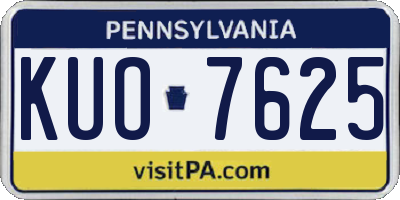 PA license plate KUO7625