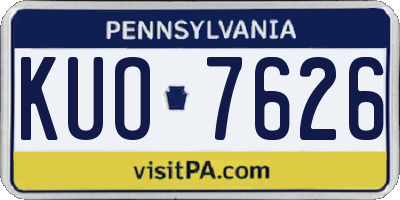 PA license plate KUO7626