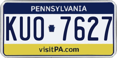 PA license plate KUO7627