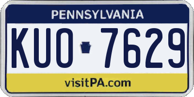 PA license plate KUO7629