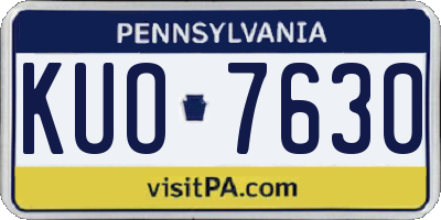 PA license plate KUO7630