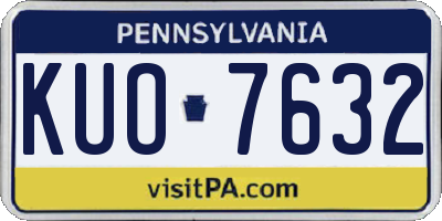PA license plate KUO7632