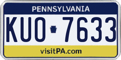 PA license plate KUO7633