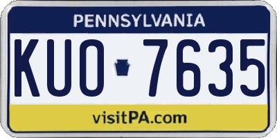 PA license plate KUO7635