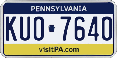 PA license plate KUO7640
