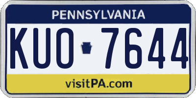 PA license plate KUO7644