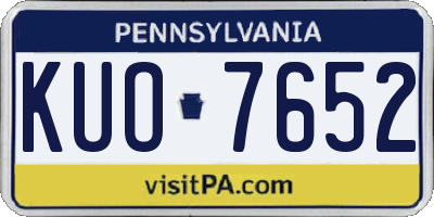 PA license plate KUO7652