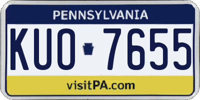 PA license plate KUO7655