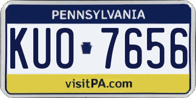 PA license plate KUO7656
