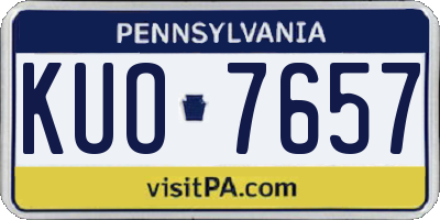 PA license plate KUO7657