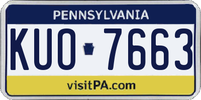 PA license plate KUO7663