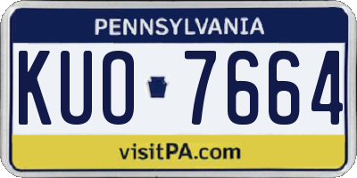 PA license plate KUO7664