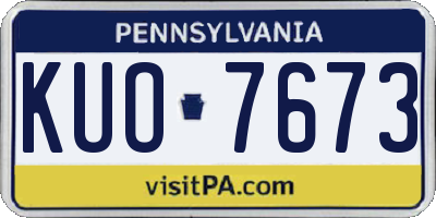 PA license plate KUO7673