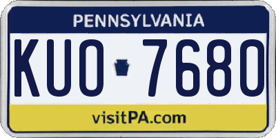 PA license plate KUO7680