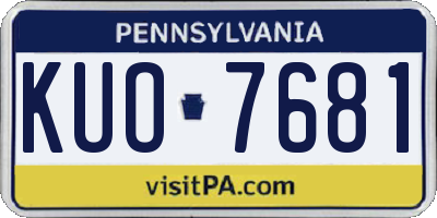 PA license plate KUO7681