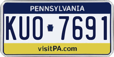 PA license plate KUO7691