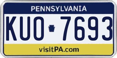 PA license plate KUO7693