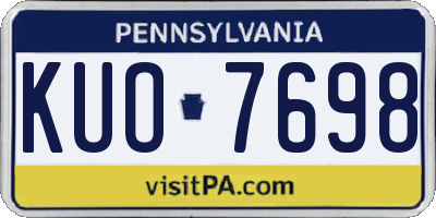 PA license plate KUO7698