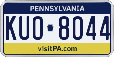 PA license plate KUO8044