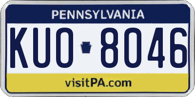 PA license plate KUO8046