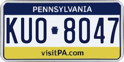 PA license plate KUO8047
